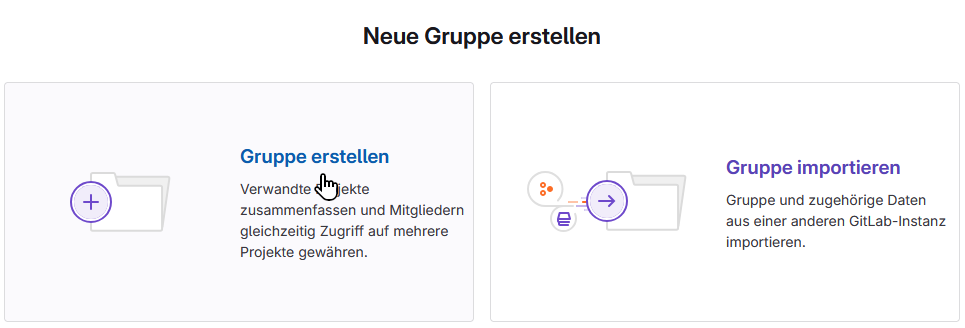 Drücken auf "Gruppe erstellen"